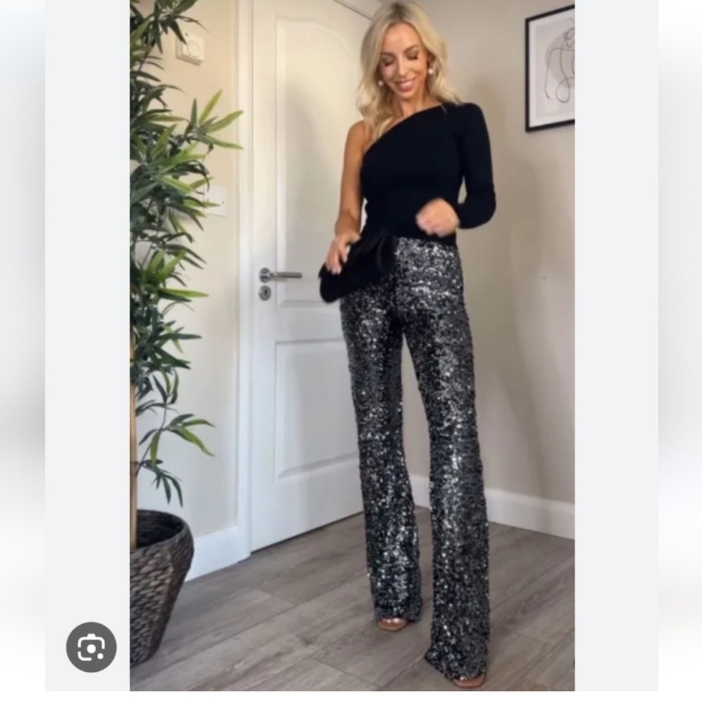 Zara sequin flared pants